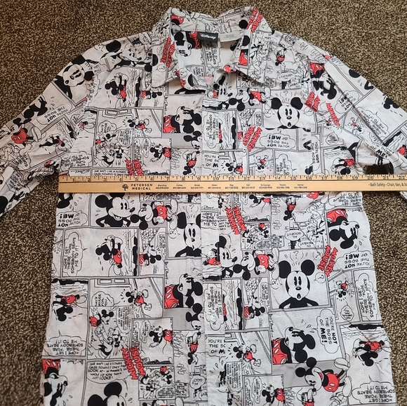 Disney Mens Mickey Mouse Comic Strip Button Down Size Large - Picture 4 of 5